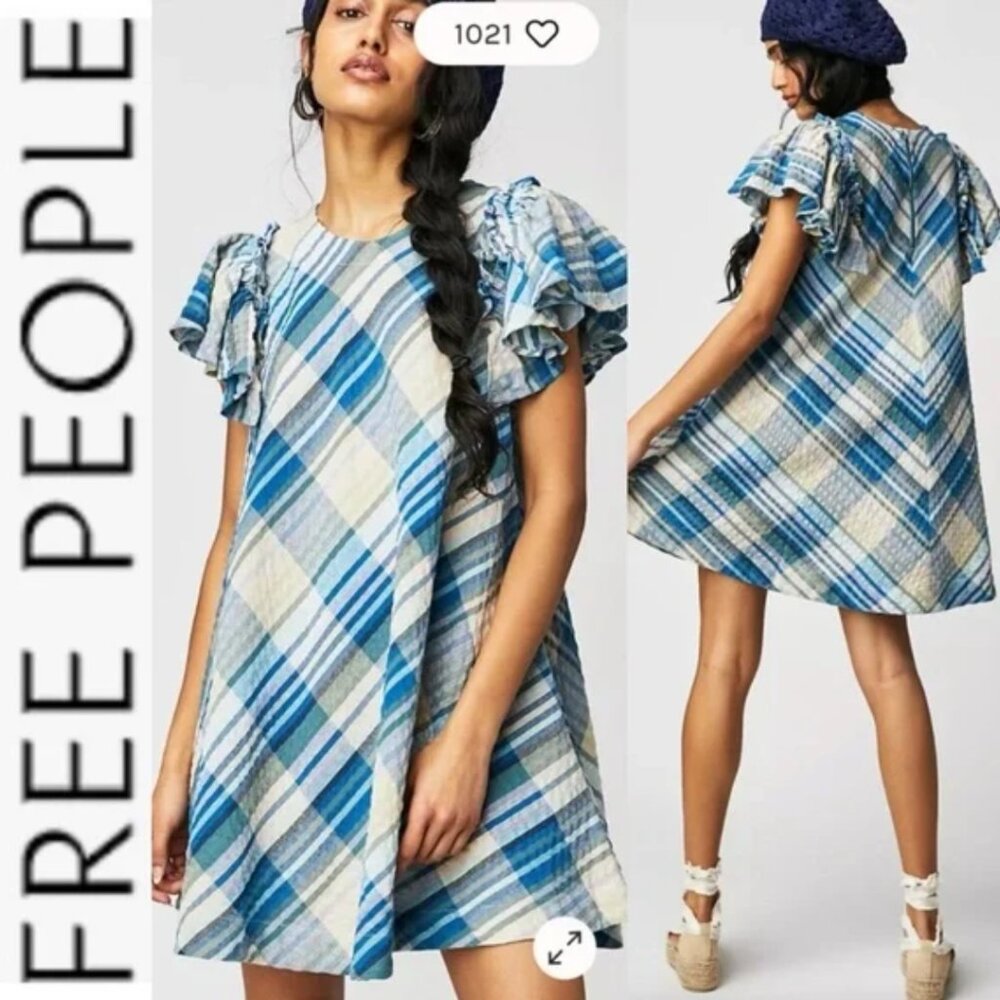 Free People Yara Madras Mini Dress